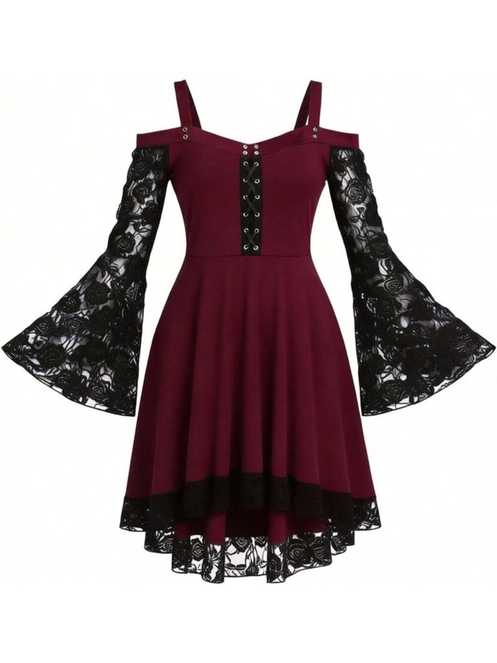 Women’s  Red Dress Lace Off Shoulder Renaissance Dress Party Cosplay